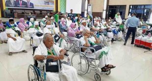 Para jemaah haji Sumsel tahun 2023 lalu saat di asrama haji Palembang. Foto: Dok Sumselheadline.