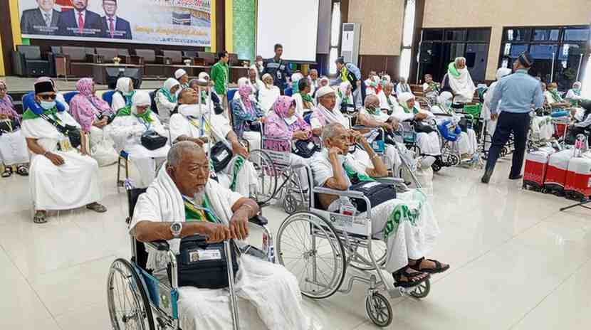Para jemaah haji Sumsel tahun 2023 lalu saat di asrama haji Palembang. Foto: Dok Sumselheadline.