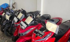 Barang bukti sepeda motor yang akan dilelang Kejari Palembang. Foto: Sumselheadline/Ela.