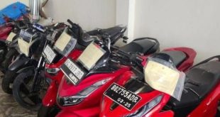 Barang bukti sepeda motor yang akan dilelang Kejari Palembang. Foto: Sumselheadline/Ela.