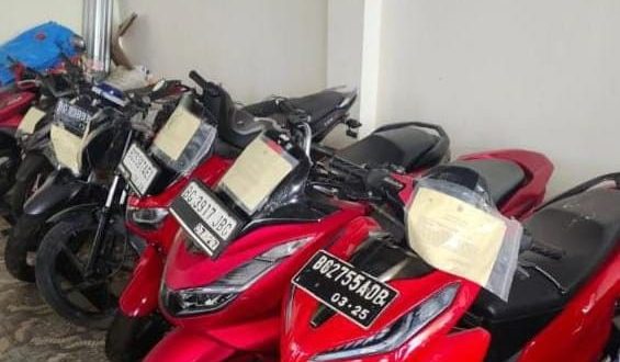 Barang bukti sepeda motor yang akan dilelang Kejari Palembang. Foto: Sumselheadline/Ela.