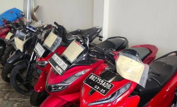 Barang bukti sepeda motor yang akan dilelang Kejari Palembang. Foto: Sumselheadline/Ela.