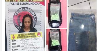 Novi, ibu muda asal Lubuklinggau, ditangkap karena mengedarkan narkoba. Foto: Dok Humas Polres Lubuklinggau.