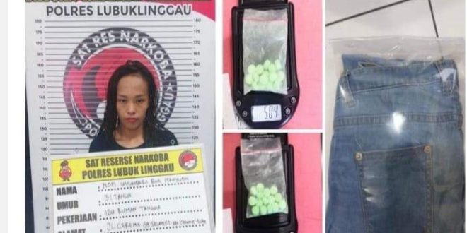 Novi, ibu muda asal Lubuklinggau, ditangkap karena mengedarkan narkoba. Foto: Dok Humas Polres Lubuklinggau.
