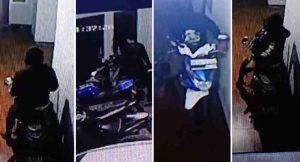 Aksi para pelaku yang mencuri empar sepeda motor di kos-kosan. Foto: screenshot CCTV.