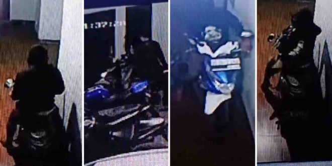 Aksi para pelaku yang mencuri empar sepeda motor di kos-kosan. Foto: screenshot CCTV.