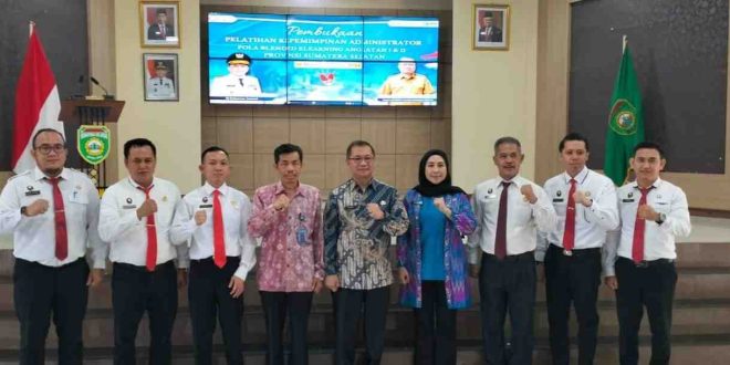 Utusan Kabupaten Muba yang ikut Pelatihan Kepemimpinan Administrator Angkatan I dan Angkatan II Provinsi Sumatera Selatan Tahun 2024, di lingkungan Provinsi Sumatera Selatan, Jumat (3/5/2024). Foto: Kominfo Muba.