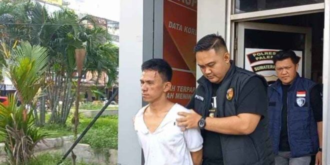 Ahmad (17), diamankan polisi karena kedapatan mencopet hp warga, Minggu (18/5/2024). Foto: Sumselheadline/Ela.