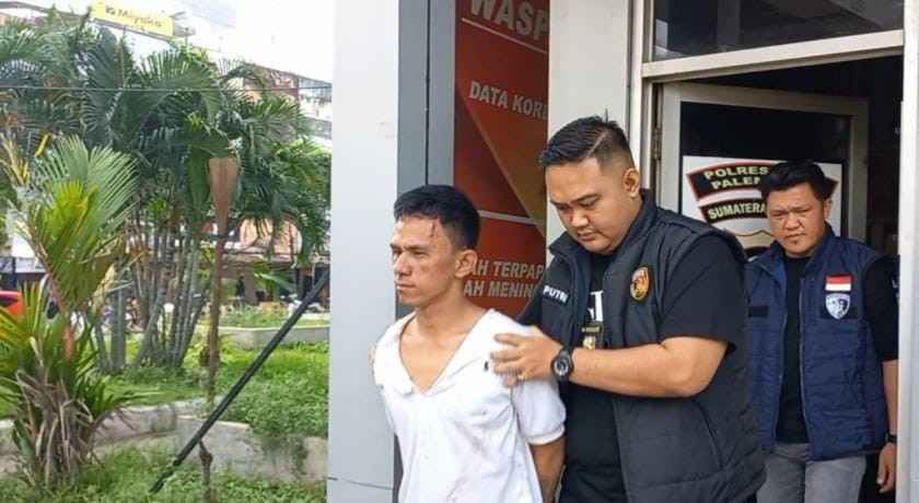 Ahmad (17), diamankan polisi karena kedapatan mencopet hp warga, Minggu (18/5/2024). Foto: Sumselheadline/Ela.