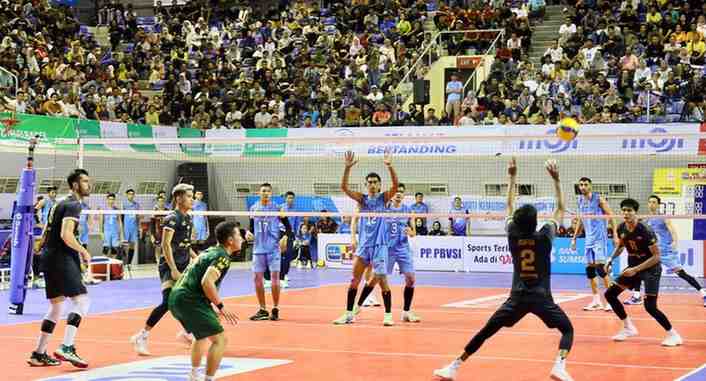 Tim Voli Bank Sumsel Babel saat beranding dengan PSCC Palembang, Minggu (12/5/2024). Foto: Humas Pemprov Sumsel.