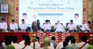 Pj Gubernur Sumsel, Agus Fatoni hadir di Tabligh Akbar dan Menyambut Tahun Baru Islam sekaligus HUT ke-78 Provinsi Sumsel ke-78 Tahun di Griya Agung, Palembang, Sabtu (1/6/2024). Foto: Humas Pemprov Sumsel.