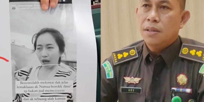 Jaksa penunjukkan foto Alnaura yang dinyatakan buron kasus investasi bodong. Foto: Dok Kejaksaan Tinggi Sumsel.