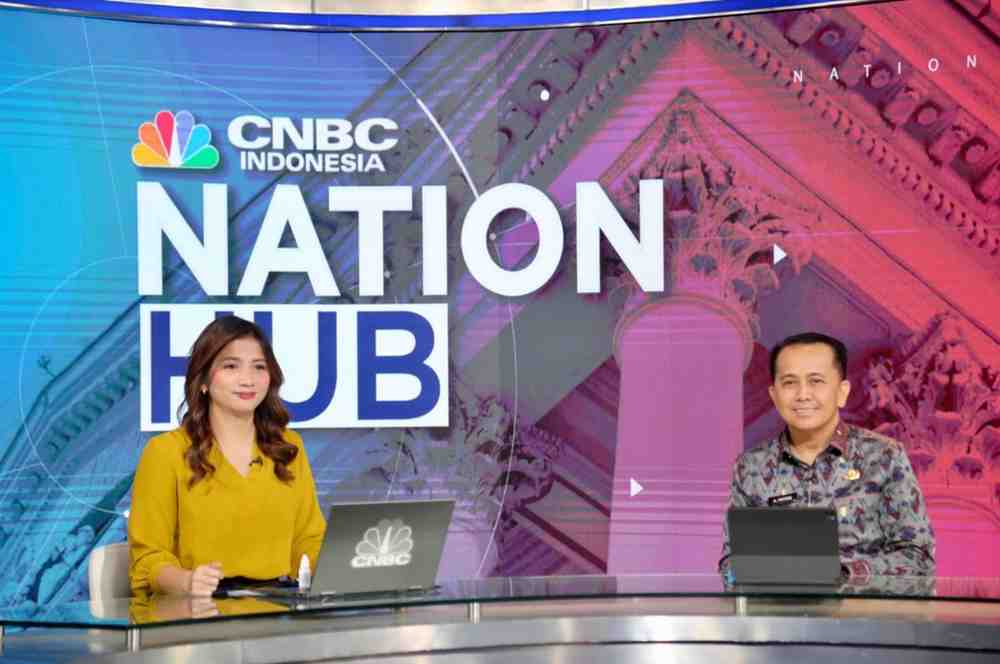 PJ Gubernur Sumsel, Agus Fatoni yang menjadi narasumber di TV CNBC di Kantor CNBC, Transmedia, Tendean, Jakarta Selatan. Foto: Humas Pemprov Sumsel.