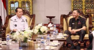 Pj Gubernur Sumsel, Agus Fatoni saat menerima Kepala Perwakilan Ombudsman Provinsi Sumsel M. Adrian Agustiansyah beserta jajaran di Griya Agung, Palembang, Sumatera Selatan, Rabu (12/6/2024). Foto: Humas Pemprov Sumsel.