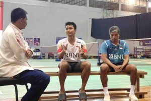 Anthony Ginting saat diawancarai di Pelatnas Badminton, Jakarta, Minggu (30/6/2024). Foto: Dok Gerakkita/PB PBSI.