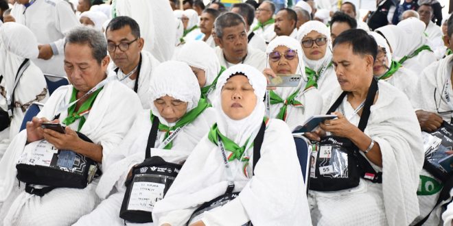 Para jemaah haji saat berada di Asrama Haji Palembang jelang keberangkatan. Foto: Dok Sumselheadline.
