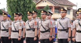 Sejumlah pejabat di jajaran Polres Muba yang dilantik, Sabtu (15/6/2024). Foto: Dok Polres Muba.