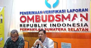 Kepala Ombudsman Perwakilan Sumsel M Adrian Agustiansyah yang memberikan keterangan pers, Jumat (28/6/2024). Foto: Sumselheadline/Pitria.