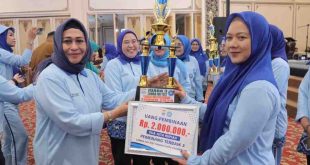 Irma Habie Ucok Damenta menghadiri Jambore Kader PKK Kota Palembang Tahun 2024, Rabu (26/6/2024). Foto: Kominfo Palembang.