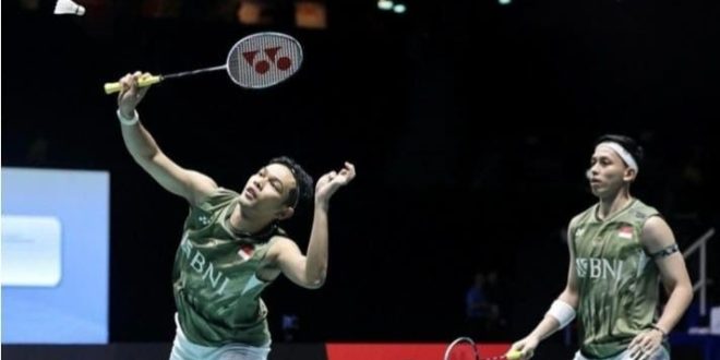 Fajar/Rian, ganda putra Indonesia, gagal menjadi juara pada Singapura Open 2024, Minggu (2/6/2024). Foto: IG PB PBSI (badminton.ina)