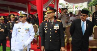 Kapolda Sumatera Selatan, Irjen Pol A. Rachmad Wibowo dan sejumlah undangan lainnya usai upacara HUT Bhayangkara, Senin (1/7/2024). Foto; Sumselheadline/Ela.