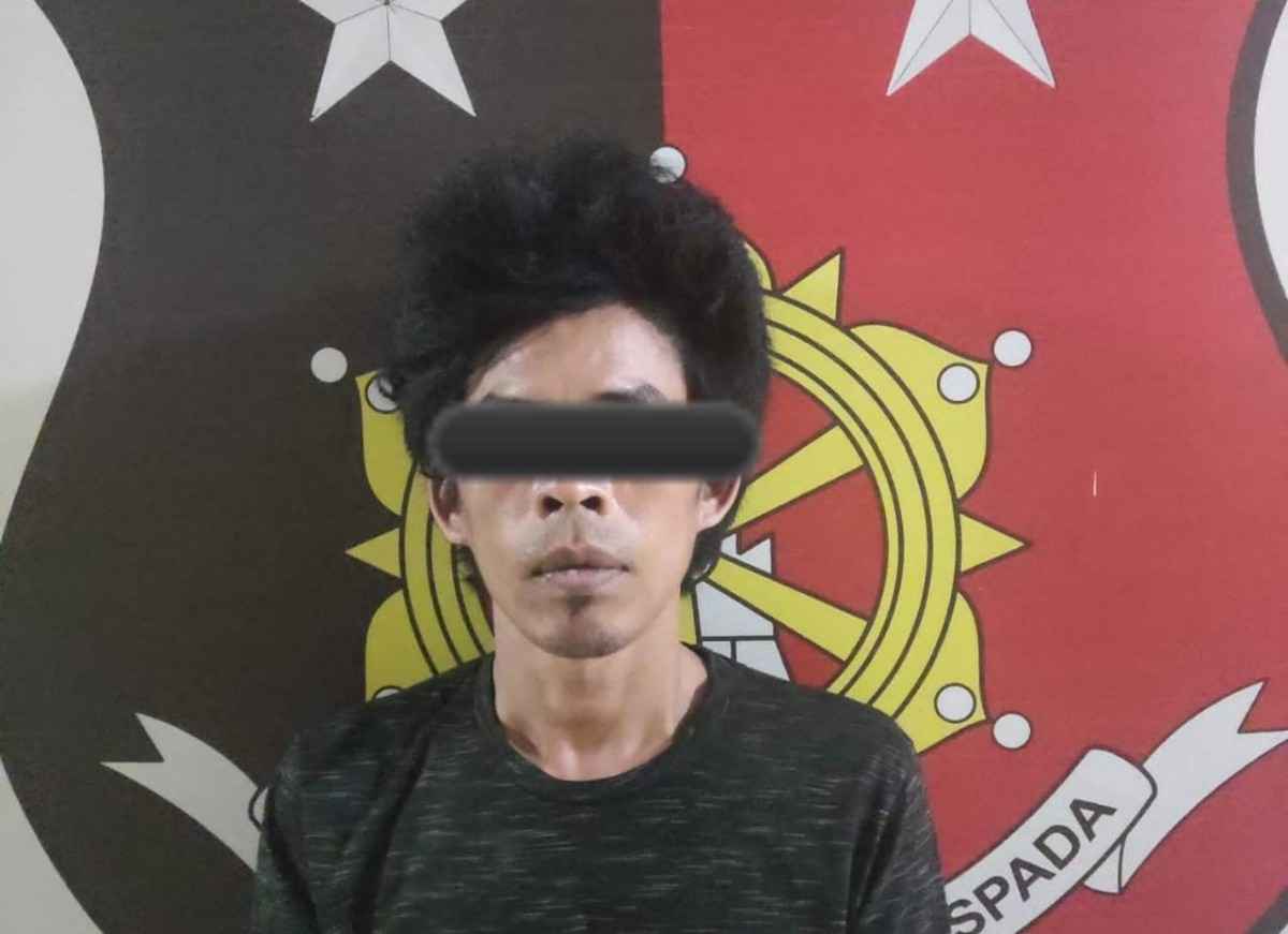 Iskandar (35), tersangka penodongan di kawasan Sungai Lilin, Muba, dibekuk aparat polisi setempat, Minggu (21/7/2024). Foto: Dok Polsek Sungai Lilin.