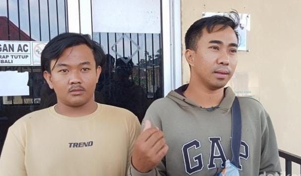 Ria, korban penganiyaan, yang melapor ke Polrestabes Palembang, Selasa (30/7/2024). Foto: Sumselheadline/Ela.