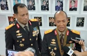 Kapolda Sumsel Irjen Pol Albertus Rachmad Wibowo diwawancarai wartawan usai HUT Bhayangkara di Mapolda Sumsel. Senin (1/7/2024).Foto: Sumselheadline/Ela.