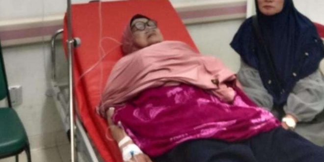 Nenek Kannut yang terbaring di RS Siti Fatimah Palembang, Kamis (4/7/2024). Foto: Sumselheadline/Ela.