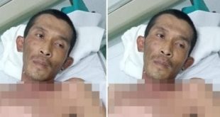 Fandi yang tergeletak loemas usai kesetrum listrik saat bekerja di sebuah rumah reflexsi, Senin (29/7/2024). Foto: Sumselheadline/Ela.