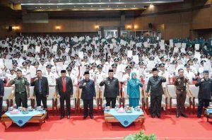 Ratusan Kades di Muba dilakukan pengukuhan perpanjangan massa jabatan, Rabu (17/7/2024). Foto: Kominfo Muba.