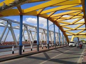 Jembatan Ogan 1 Kertapati diperbaiki. Foto: IST.