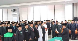 Sejumlah pejabat Pemkot Palembang dilantik Pj Walikota A Damenta, Jumat (26/7/2024). Foto: Kominfo Palembang.