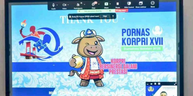 Tangkapan layar ikonik/maskot Pornas Korpri 2025 di Sumsel. Foto: Humas Pemprov Sumsel.