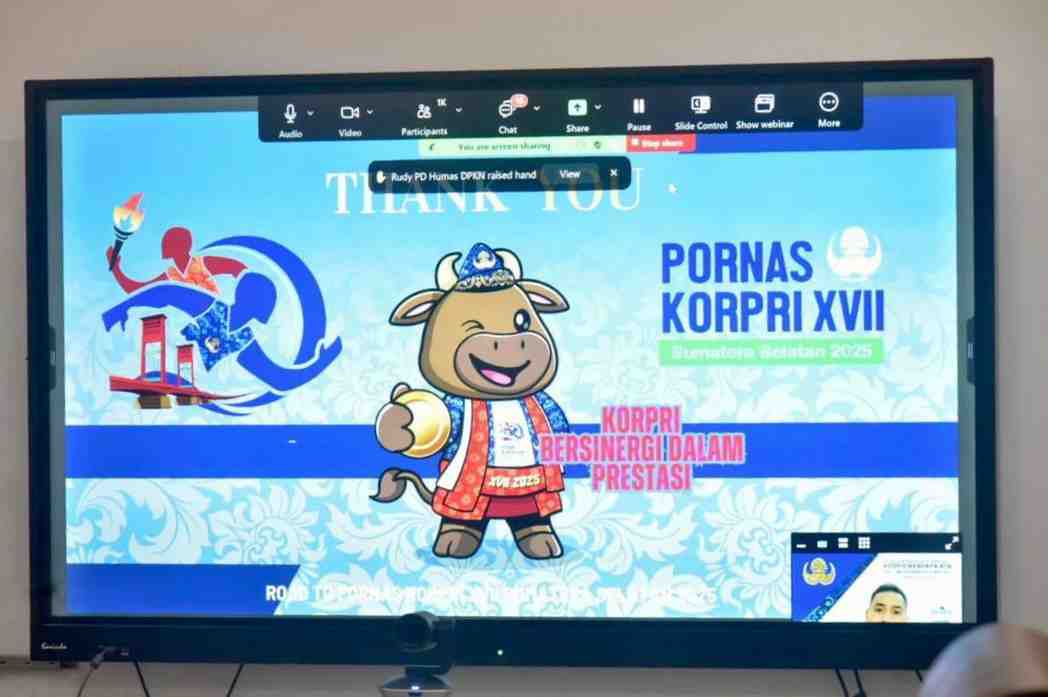 Tangkapan layar ikonik/maskot Pornas Korpri 2025 di Sumsel. Foto: Humas Pemprov Sumsel.