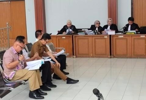 Para saksi yang hadir pada sidang kasus penjualan aset Prmprov di Yogyakarta, Senin (29/7/2024). Foto: Sumselheadline/Ela.