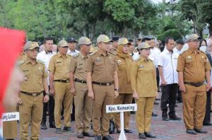 Para ASN Pemkot Palembang saat upacvara bendara. Foto: Dok Sumselheadline.