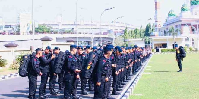 Sebanyak 170 personel Brimob, Sabhara dan Polair ke daerah rawan karhutla di Provinsi Sumatera Selatan, Sabtu (3/8/2024). Foto: Sumselheadline/Ela.