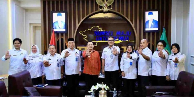 Jajaran pengurus BNN Sumsel bersilaturrrahim ke Pj Gubernur Sumsel, Elen Setiadi, Kamis (22/8/2024). Foto: Humas Pemprov Sumsel.