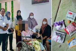Si bocah yang bola matanya nyaris lepas usai minum obat dari bidan. Foto: Dok Keluarga Korban.