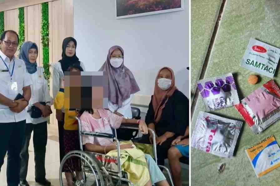 Si bocah yang bola matanya nyaris lepas usai minum obat dari bidan. Foto: Dok Keluarga Korban.