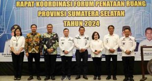 Pj Gubernur Sumsel, Eelen Setiadi saat Rakor Sinkronisasi RTRW di Hotel Santika Palembang, Rabu (7/8/2024). Foto: Humas Pemprov Sumsel.