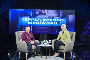Pj Gubernur Sumsel, Eelen Setiadi menjadi talk show di TVRI Sumsel, Selasa (6/8/2024) malam. Foto: Humas Pemprov Sumsel.