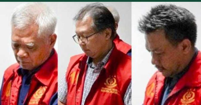 Tiga tersangka kasus dugaan korupsi pembangunan LRT Sumsel. Foto: dok kejaksaan.