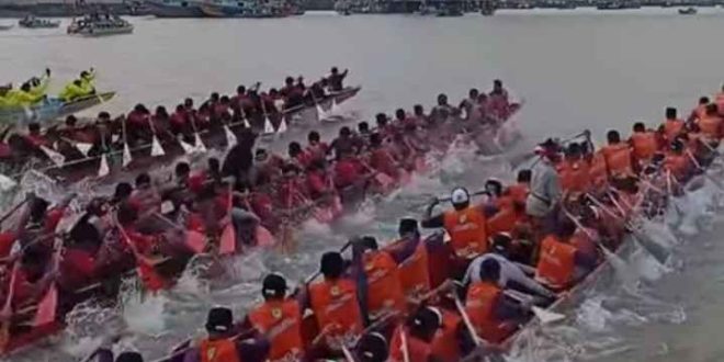 Lomba bidar di Sungai Musi yang digelar Pemkot Palembang, Sabtu (31/8/2024). Foto: screenshoot medsos.