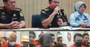 Para oknum pejabat PT WK yang ditahan dalam kasus pembangunan proyek LRT Sumsel. Foto: Dok Kejati Sumsel.