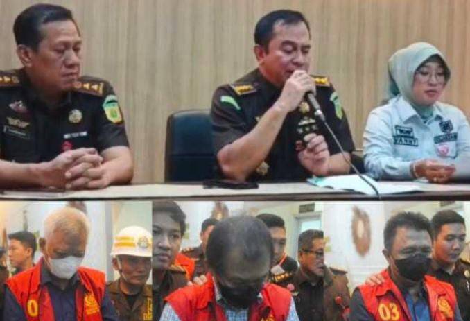 Para oknum pejabat PT WK yang ditahan dalam kasus pembangunan proyek LRT Sumsel. Foto: Dok Kejati Sumsel.