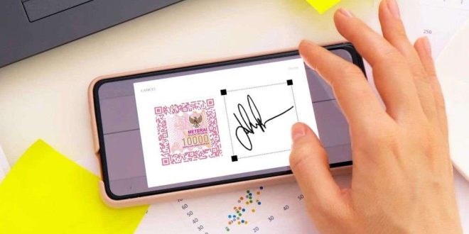 Ilustrasi penggunaan materai elektronik. Foto: IST