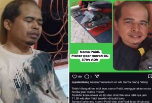 Paidi, driver ojol di Palembang, pulang dengan luka setelah kepalanya dihantam perampok. Foto: IST