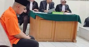 Agus Kurniawan, oknum polisi Polda Sumsel, divonis dua tahun penjara, Rabu (4/9/2024). Foto: Sumselheadline/Ela.